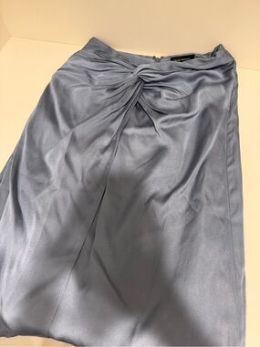 Club Monaco Slate Twist-Front Satin Midi Skirt